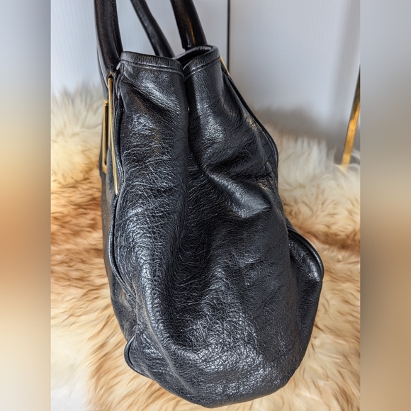 Chloe Ethel Geniue Leather Bag Large Shoulder Tote Black Gold Handbag - Picture 2 of 11